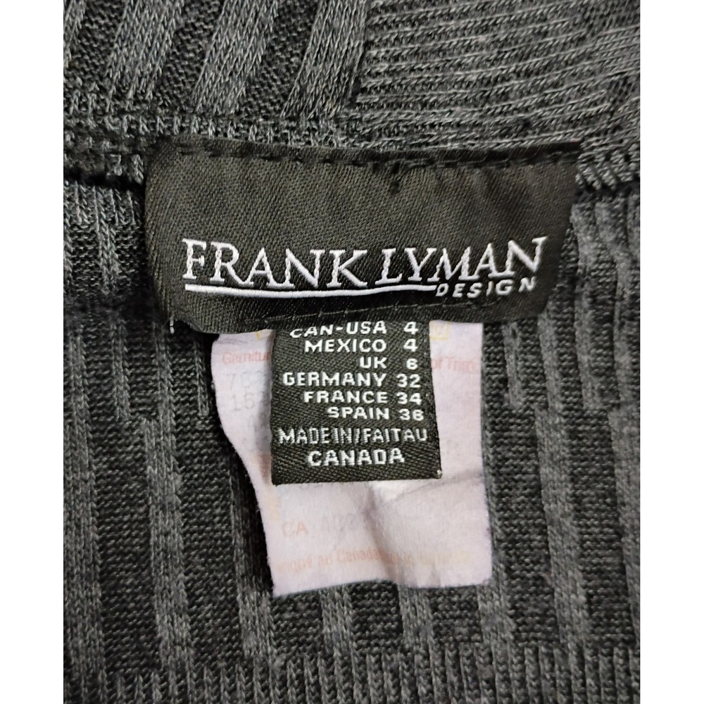 Frank Lyman Grey Cowl Neck Belted Tunic Sweater Greek‎ Key Buckle Size 4 Y2K - Picture 4 of 8